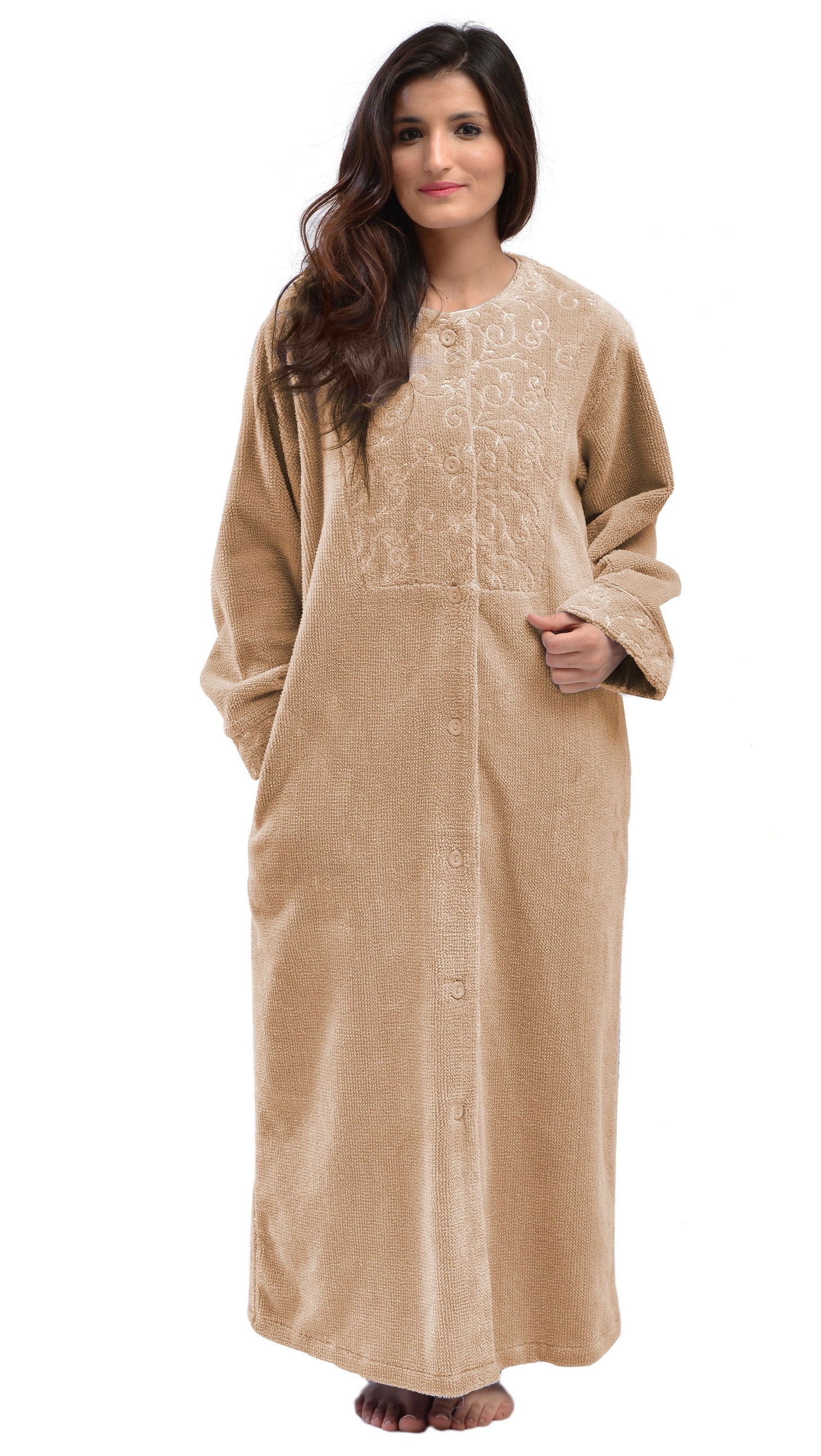 Schiffli chenille robe