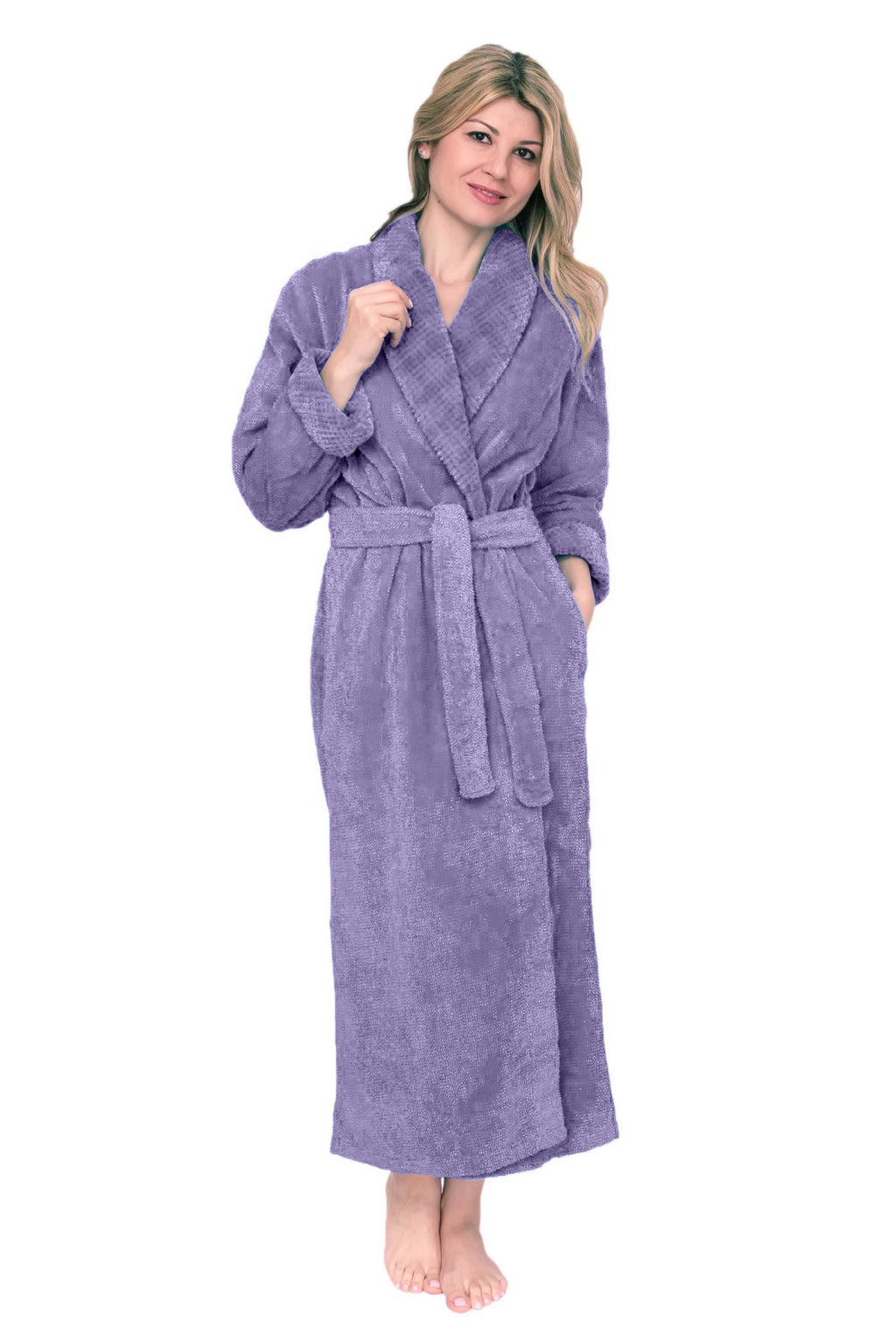Scalloped Shawl Collar Chenille Robe