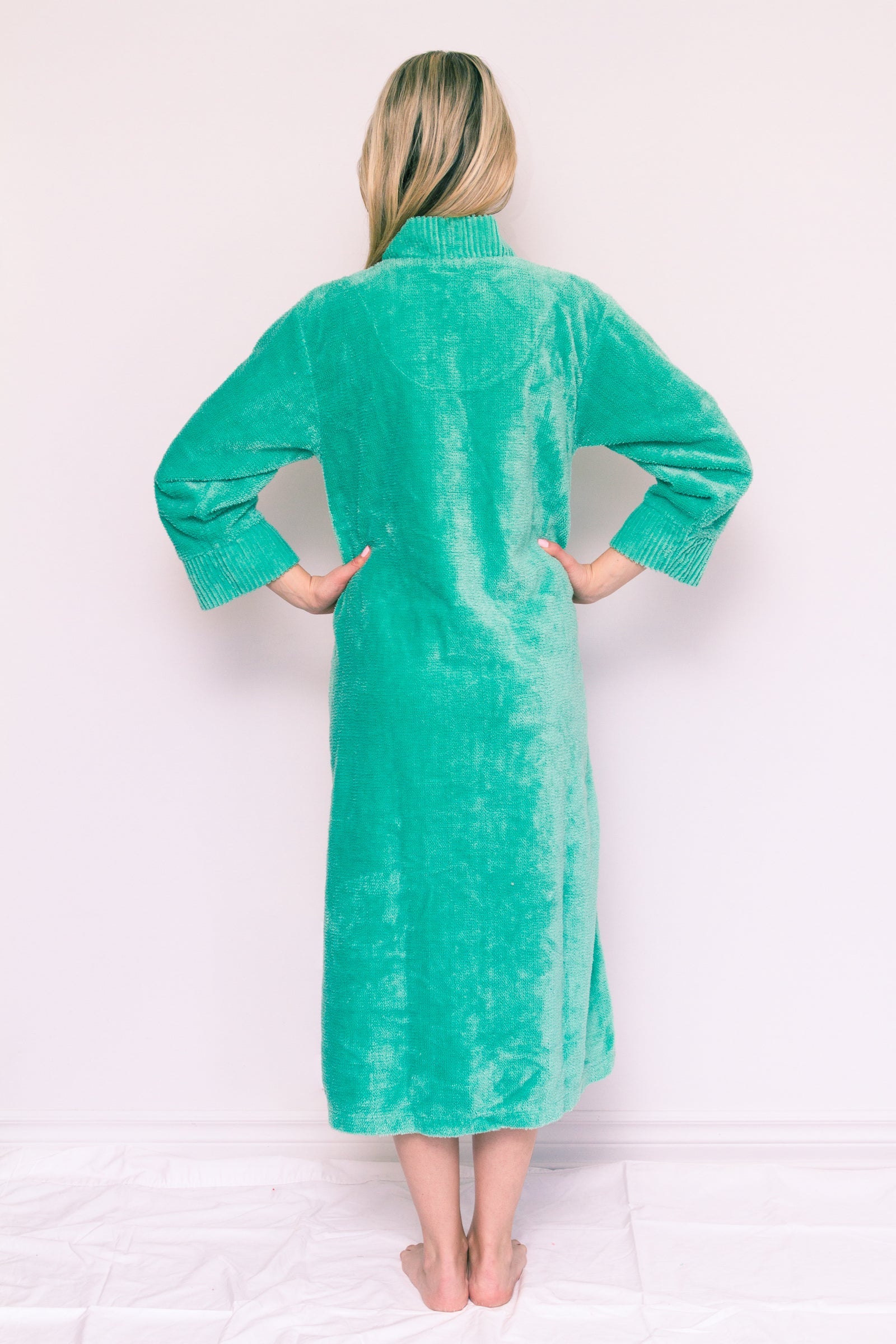 Button Front Chenille Robe with Ribbed Details Bath & Robes Button Front Chenille Robe with Ribbed Details Bath & Robes