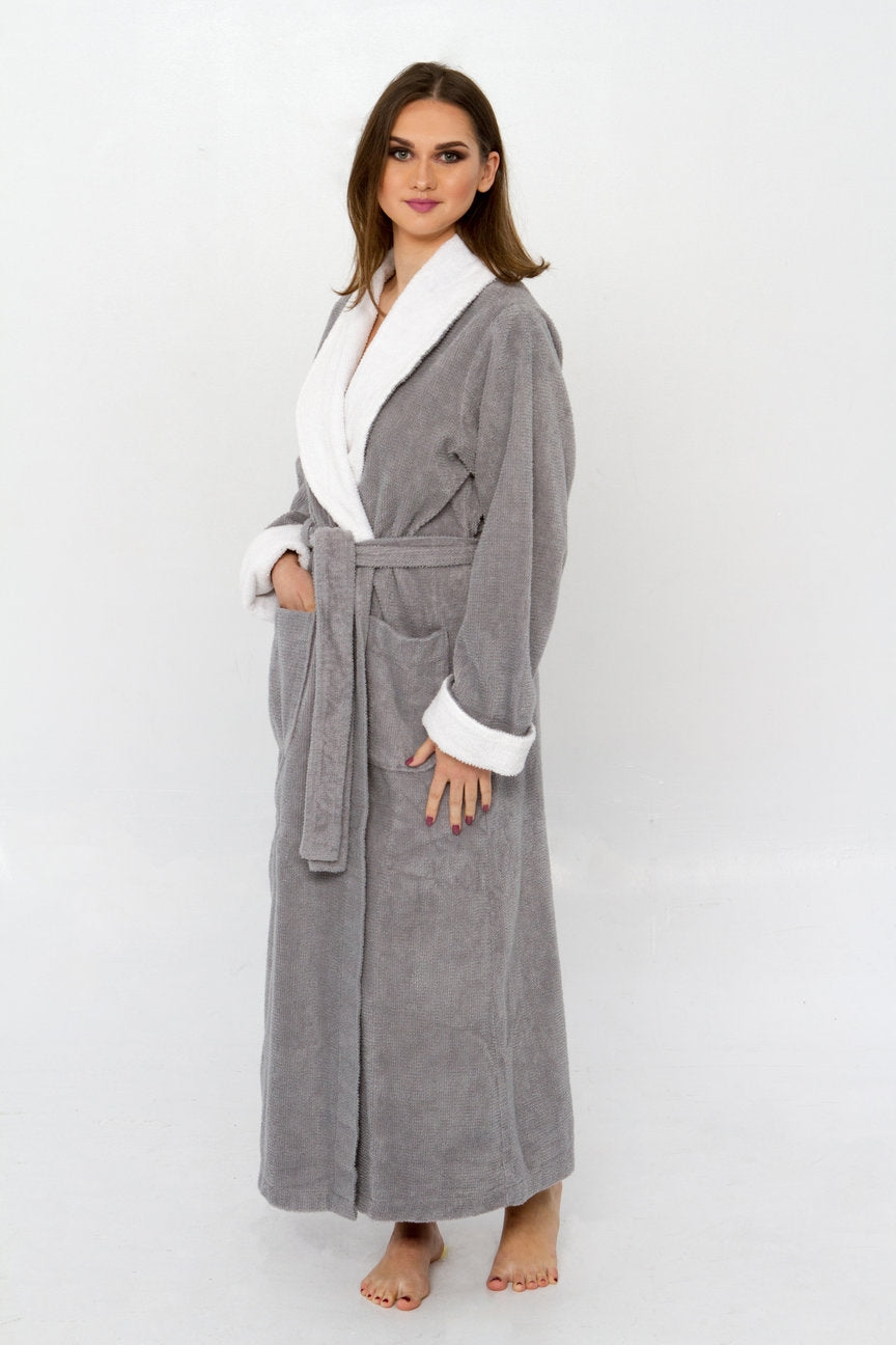 Pure 100% Cotton Elegant Chenille Robe Dressing Gown